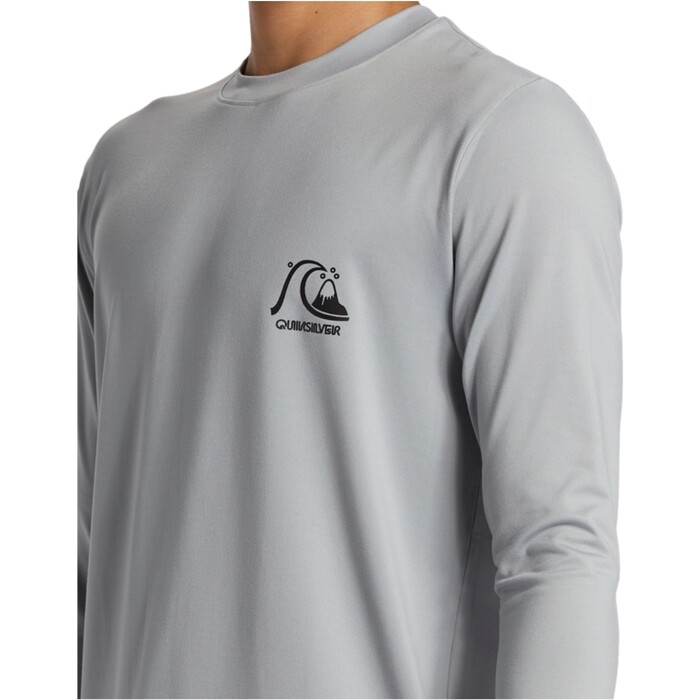 2024 Quiksilver Mens DNA Bubble Logo Long Sleeve Surf Tee AQYWR03189 - Quarry